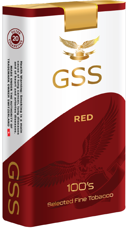 GSS 100s Premium Red cigarettes retail packaging