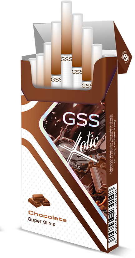 GSS Super Slim Chocolate cigarettes retail packaging