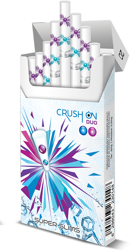GSS Super Slims Double Capsule Crush on Duo super slim cigarettes retail packaging