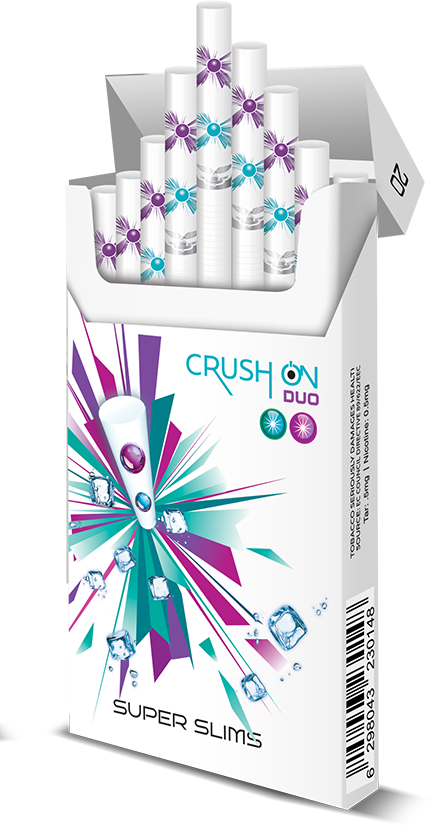 GSS Super Slims Double Capsule Crush on Duo super slim cigarettes retail packaging