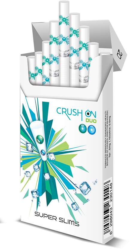 GSS Super Slims Double Capsule Crush on Duo super slim cigarettes retail packaging