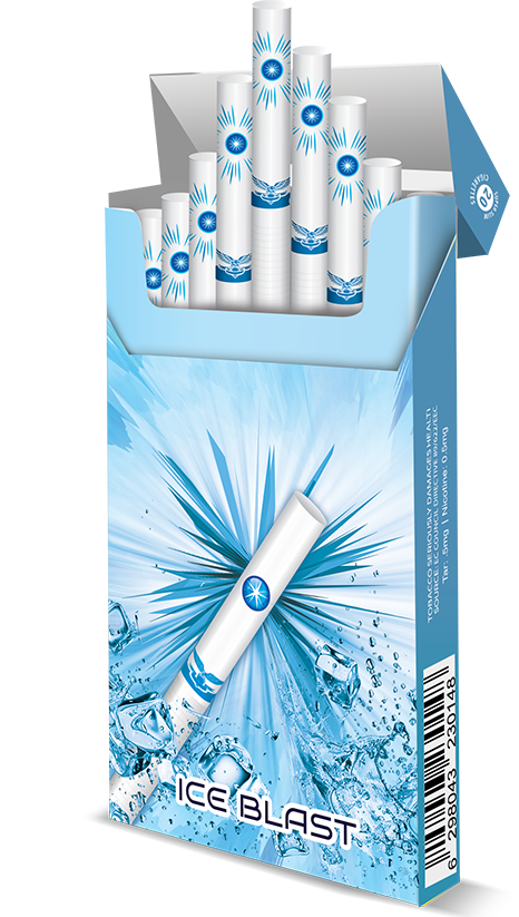 GSS Super Slims Ice Blast menthol cigarettes retail packaging