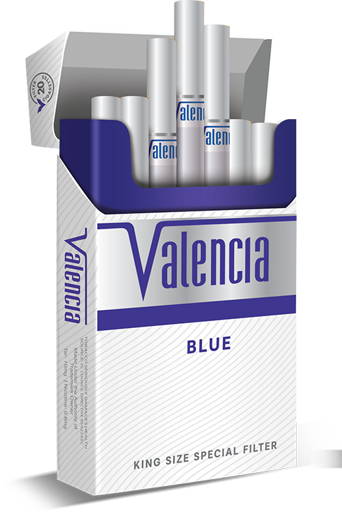 Valencia King Size White Blue cigarettes retail packaging