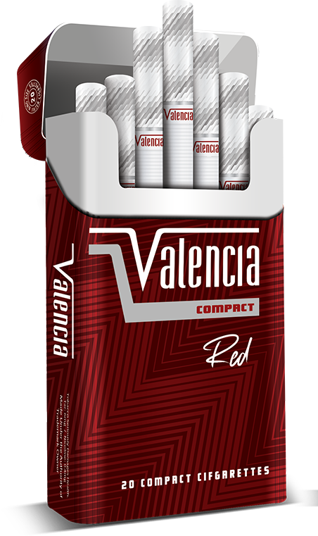 Valencia Queen Size Compact Red cigarettes retail packaging