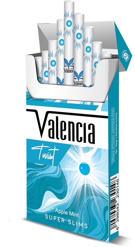 Valencia SS Single Capsule Apple Mint flavored tobacco sticks packaging