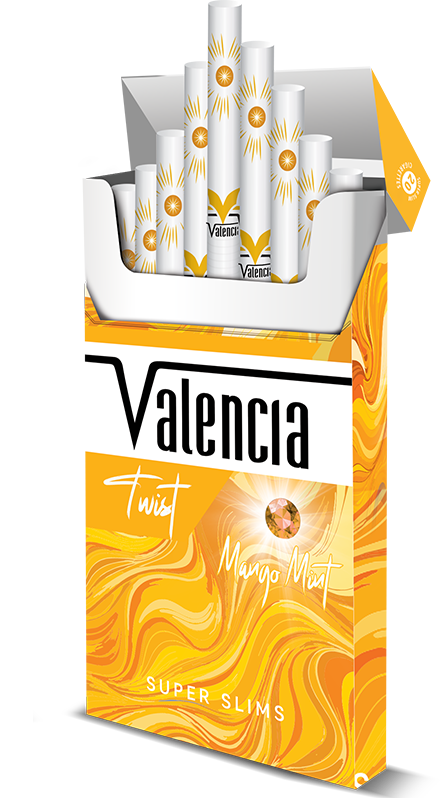 Valencia SS Single Capsule Mango Mint flavored tobacco sticks packaging