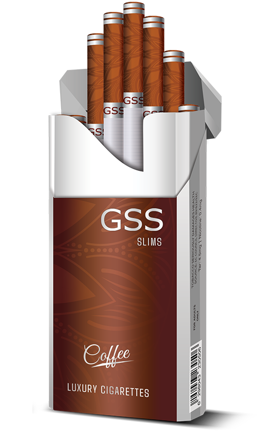 GSS Super Slim Coffee cigarettes retail packaging